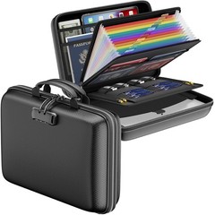 Fireproof Document Box Organizer with Lock and Hard Shell Case Fireproof