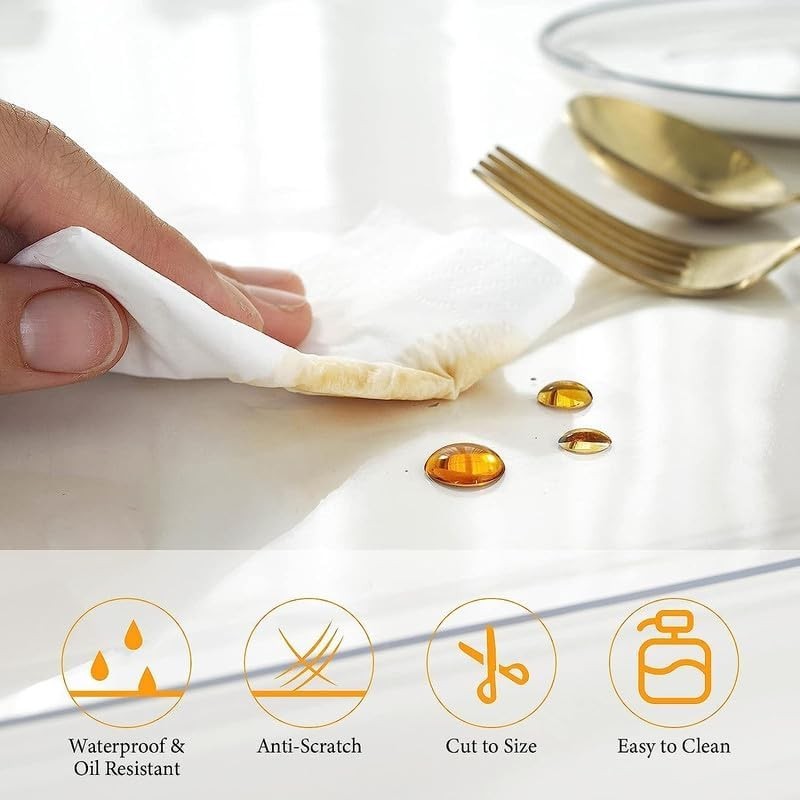 2mm Thick Clear Table Cover Protector 36 x 60 Inch, Plastic Table Cover Recta... gallery