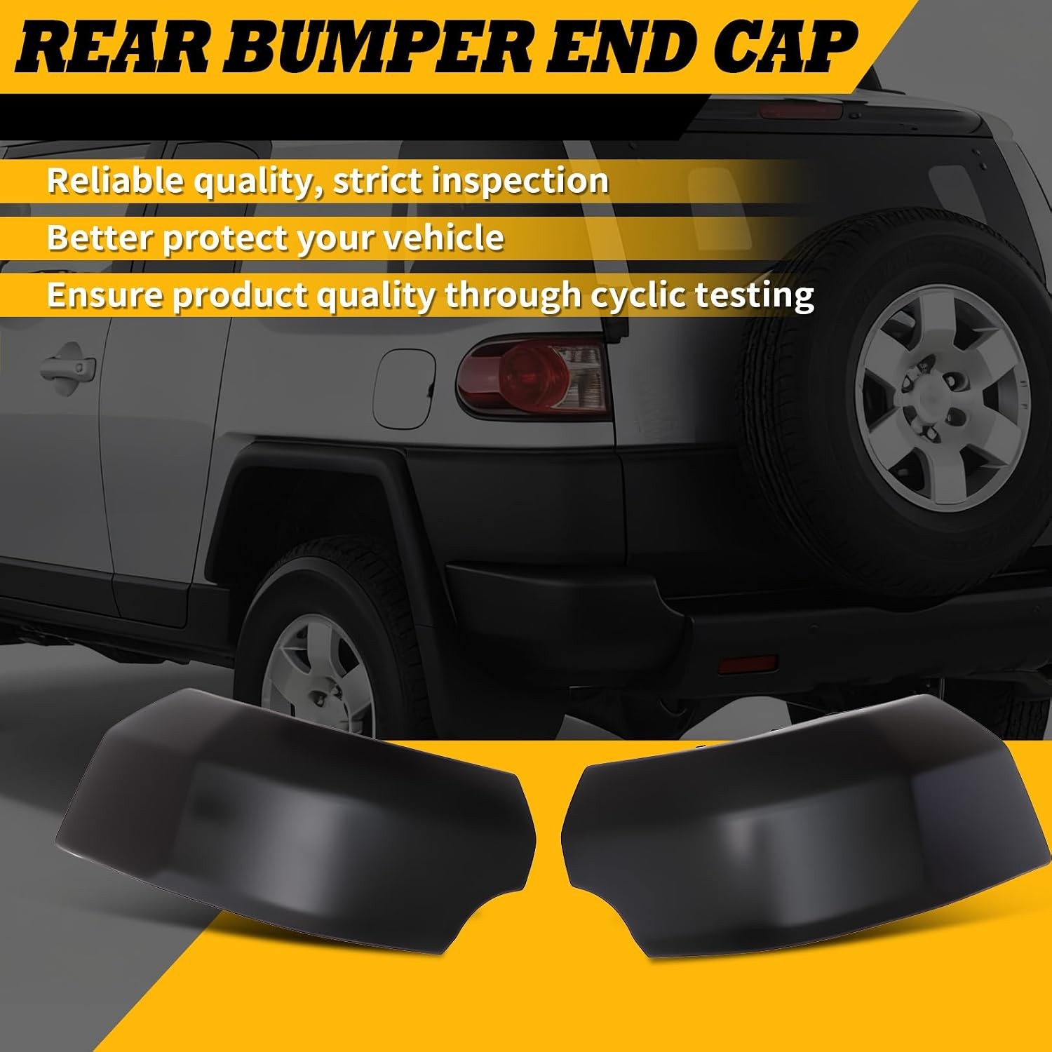 Rear Bumper End Cap Compatible with 2007-2014 FJ Cruiser 5246235030 Pair Black gallery