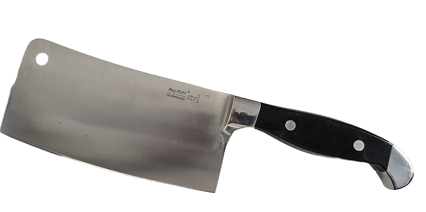 BergHOFF Hackmesser X30Cr14 17cm 7" Rostrfrei Cleaver Knife heavy handle sharp gallery