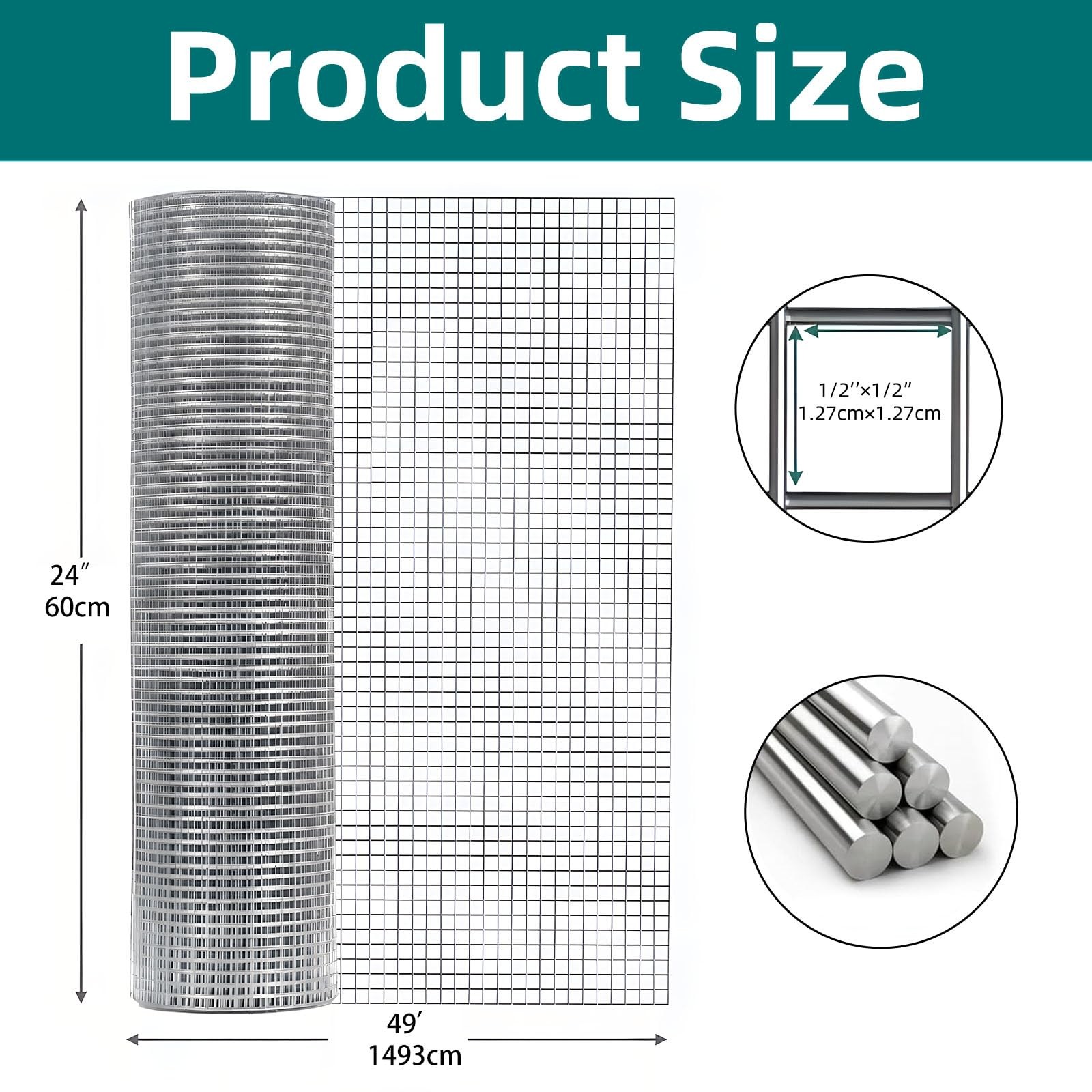 304 Stainless Steel Hardware Cloth Wire Mesh Roll 1/2 inch 19 Gauge Welded Fence gallery