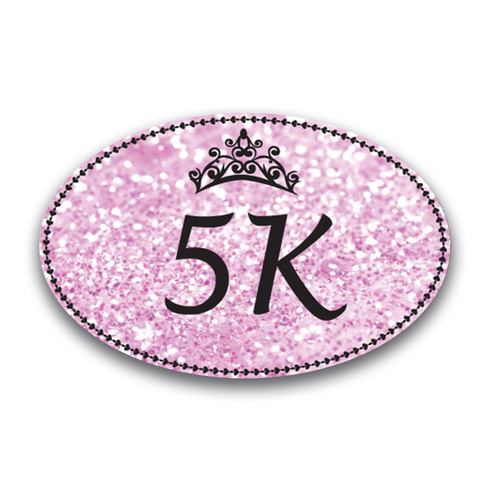 5K Marathon Pink Princess Oval Magnet Decal, 4x6 Inches, Automotive Magnet gallery