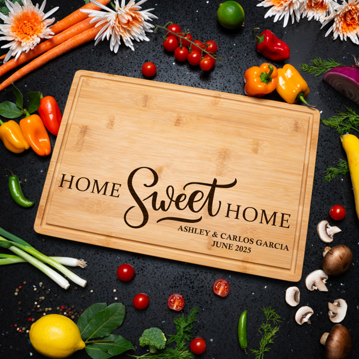 Custom Personalized Engraved Bamboo Cutting Charcuterie Board Home Housewarming gallery