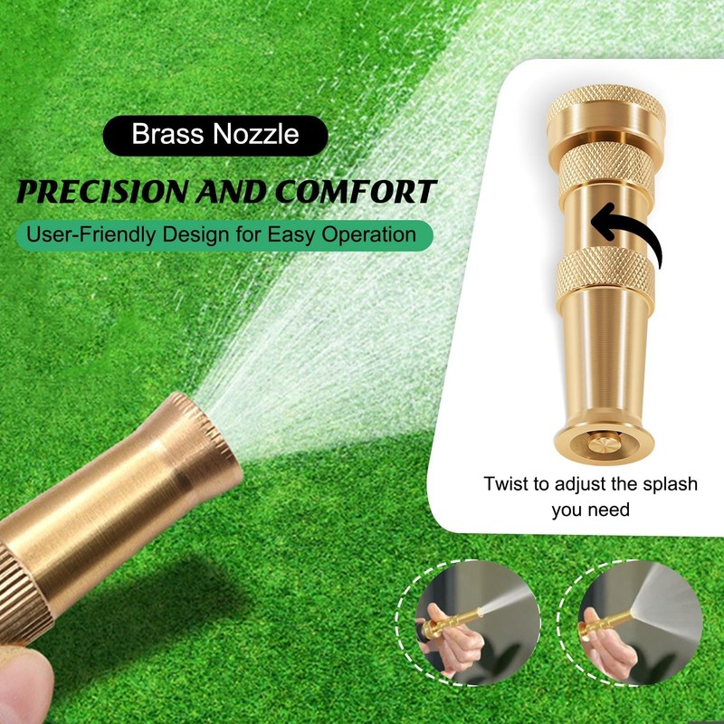 Brass Adjustable Spray Nozzle with Powerful Water Stream for Garden Hoses gallery