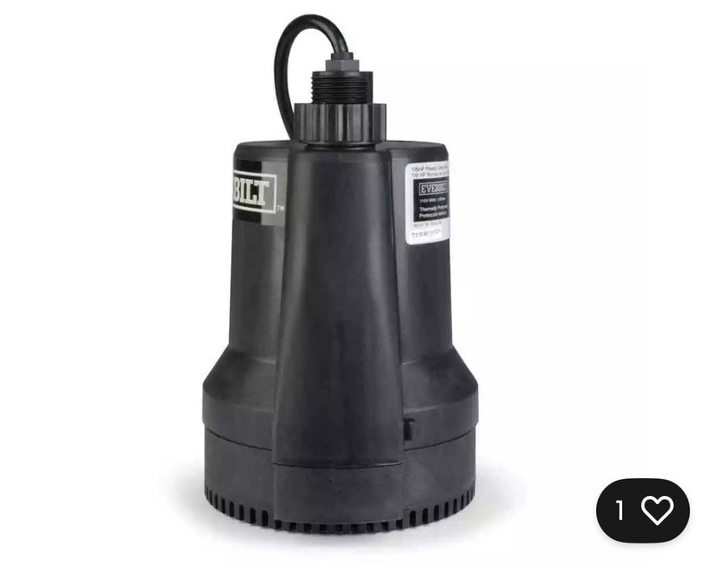 Everbilt 1/6 HP Plastic Submersible Utility Pump NEW OPEN BOX gallery