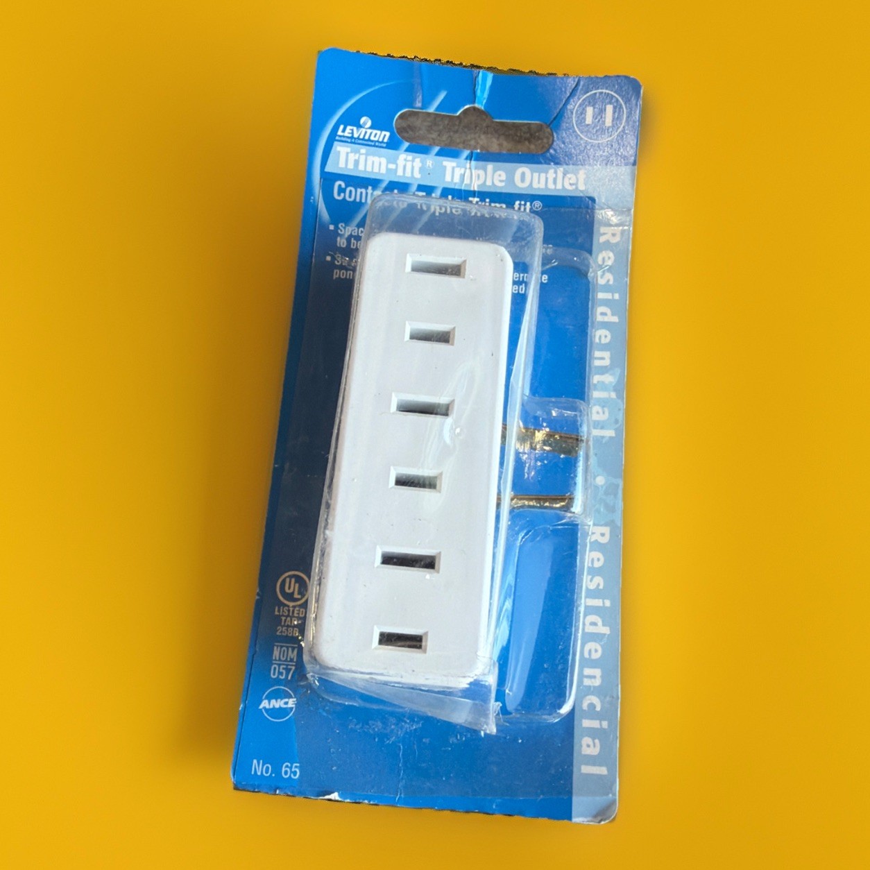 🔥 Leviton 65-W Trim-Fit Triple Outlet Adapter 3-Outlet Wall Tap ~ 5 Units🔥 gallery