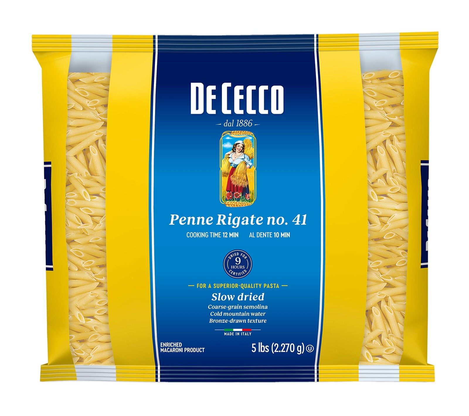 De Cecco Semolina Pasta, Penne Rigate No.41, 5 Pound (Pack of 4) gallery