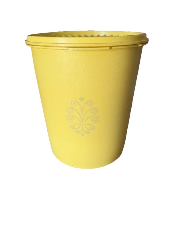 Tupperware Vintage Solid Yellow/Green Round Snap Lid Stackable Container Set gallery