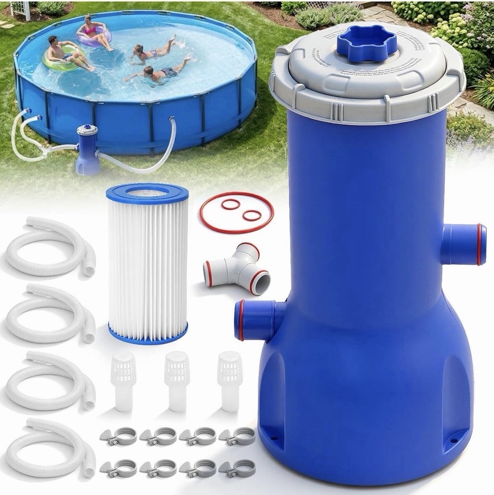 Pool Pump and Filter Above Ground, 1000 Gallon Swimming Filter Cartridge Pumps gallery