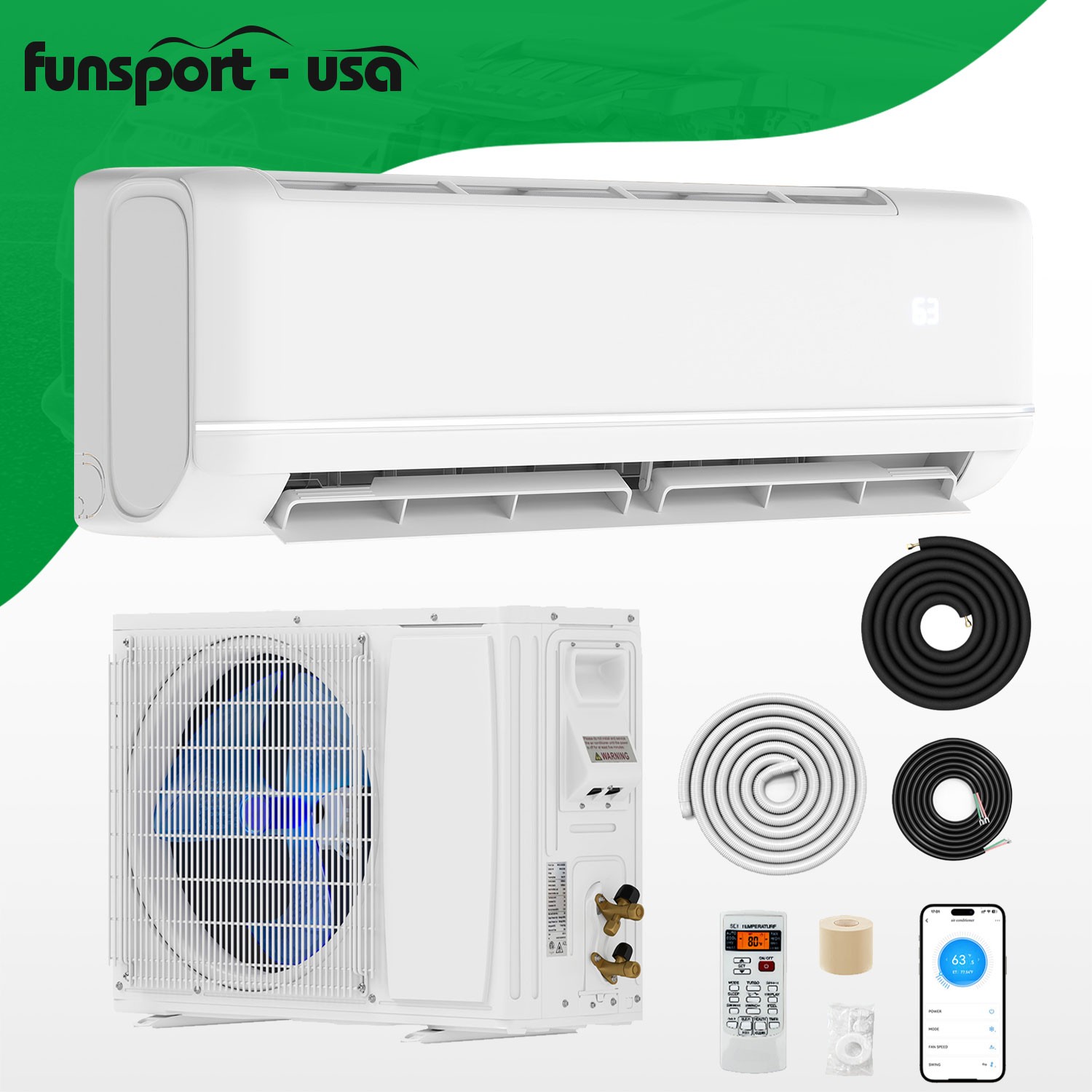 24000 BTU Mini Split Air Conditioner & Heat Pump 220V Covers 1500 Sq. Ft gallery