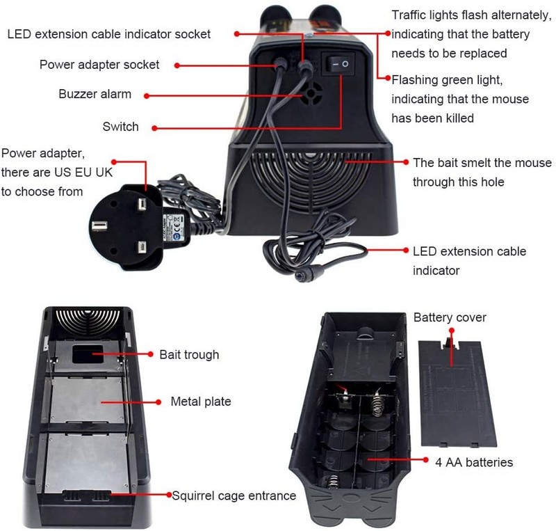 Upgrade Electronic Mouse Trap Victor Control Rat Rodent Zapper capture alive gallery