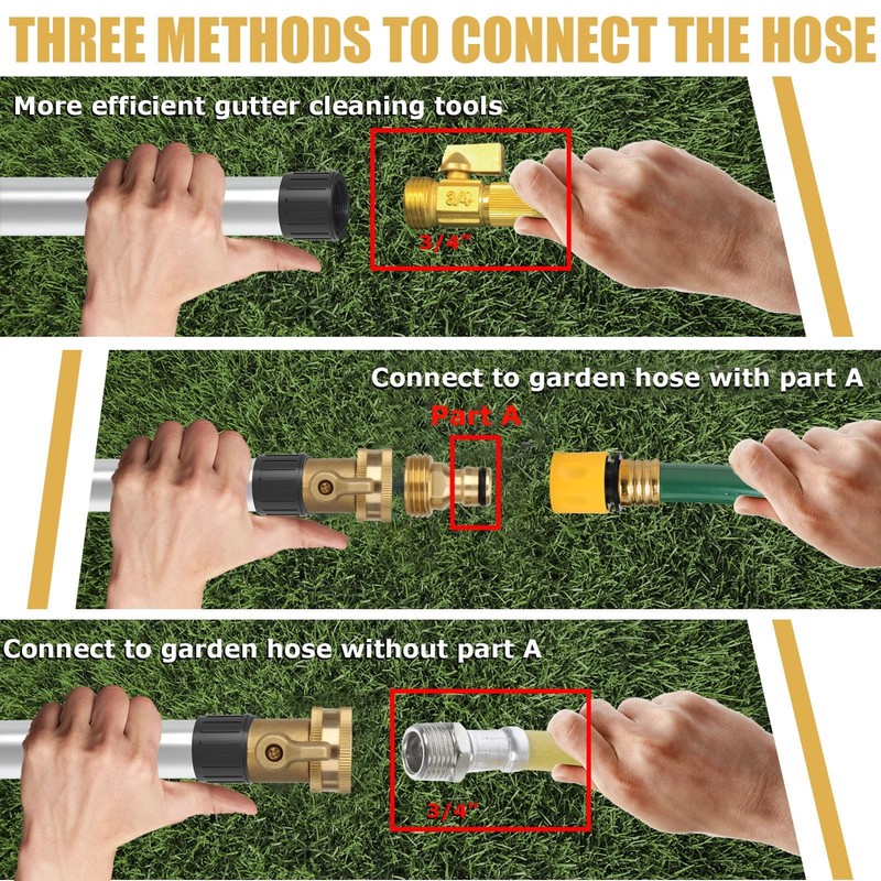 POOPLE Gutter Cleaning Tools from The Ground, 20FT Reach Telescoping 12FT gallery