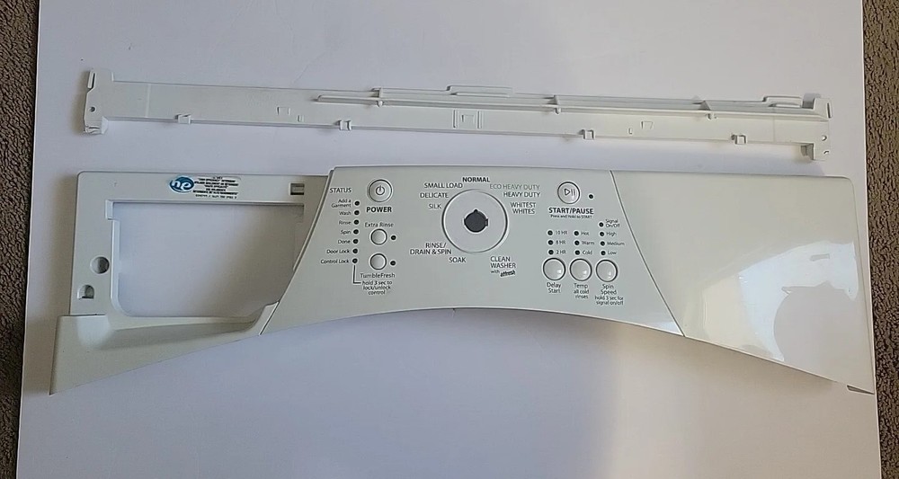 OEM Genuine Whirlpool Washer Control Panel Off White No Board, Part #W10325312