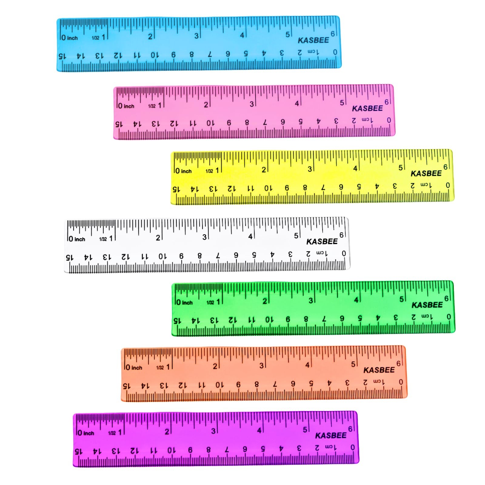 6 Inch Rulers, Colored Clear Centimeters 6 Inches, assorted colors gallery