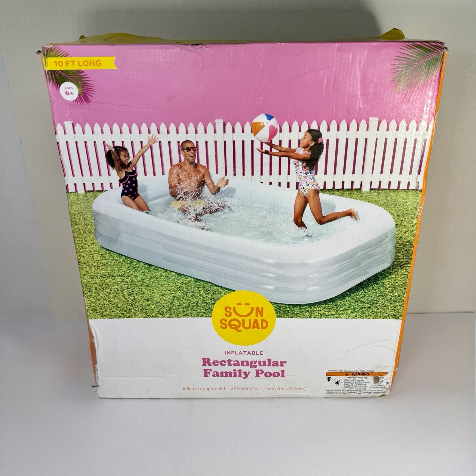 Sun Squad Inflatable Pool Above Ground Kids Outdoor Ages 6+ 10Ft Deluxe Summer gallery