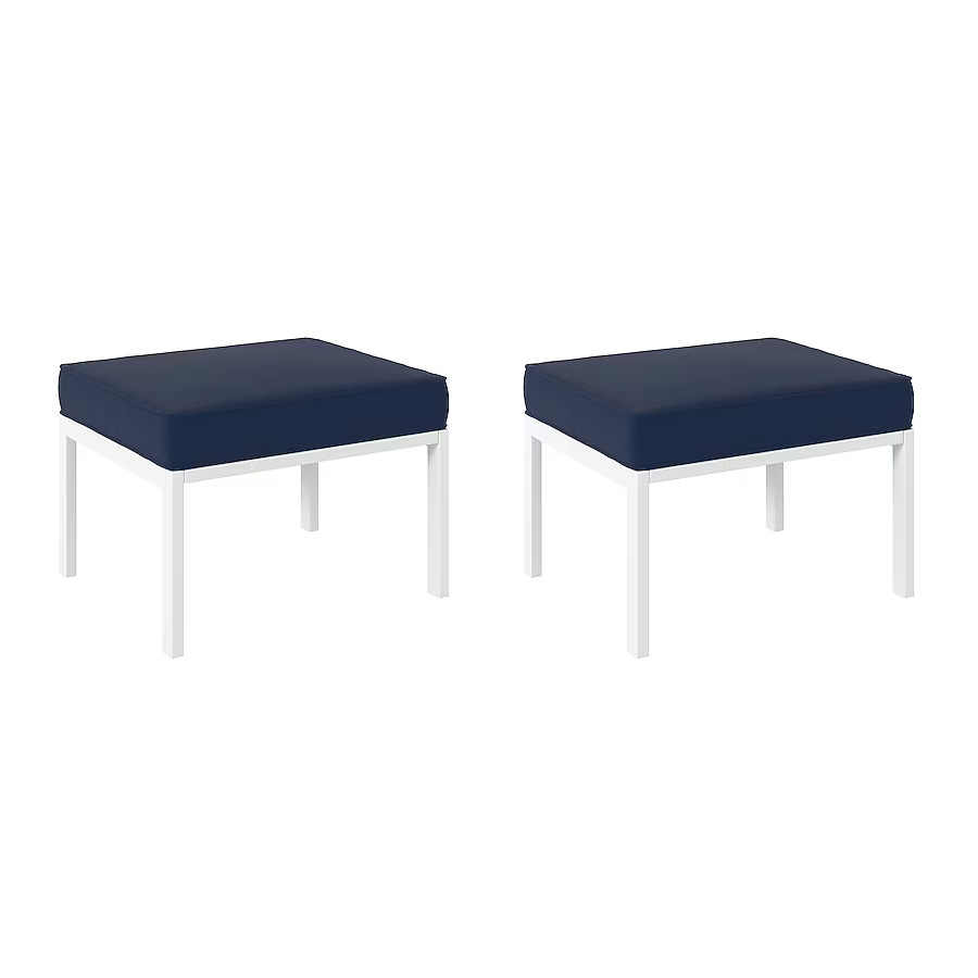 allen + roth Marsh Cove 2 -Pack White Aluminum Ottoman Outdoor &indoor gallery
