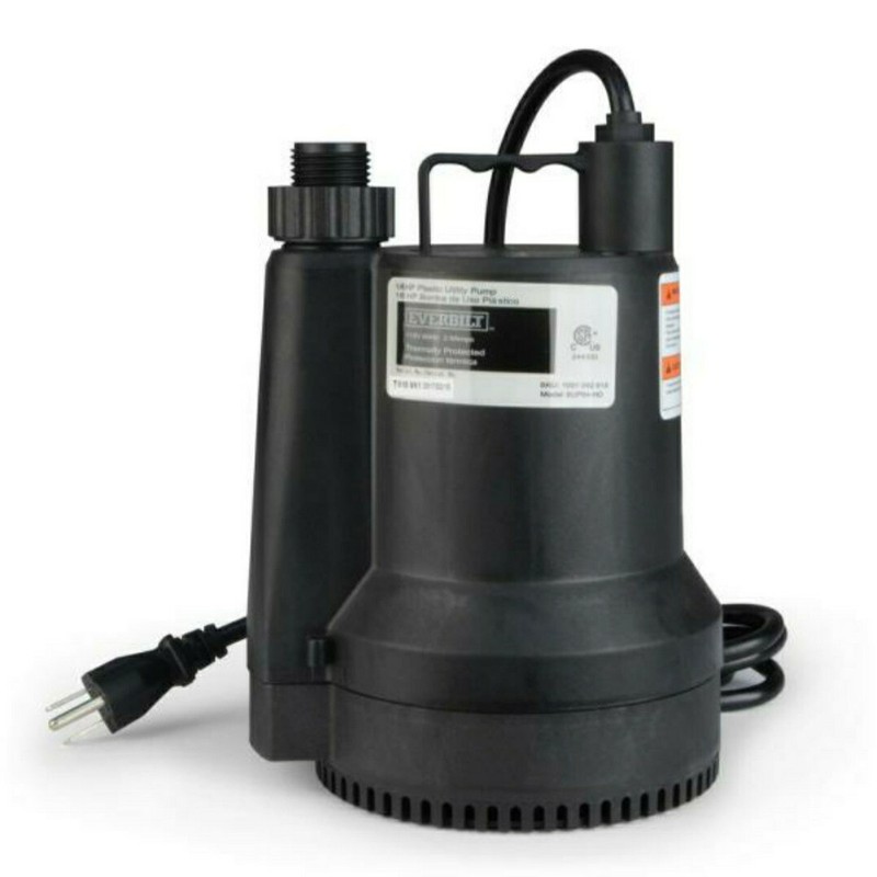 Everbilt Plastic Submersible Utility Sump Pump 1680 GPH SUP54-HD 1/6 HP gallery