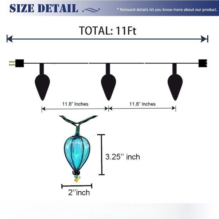 11FT Multicolor String Lights 10 Bulbs Waterproof Connectable Indoor Outdoor gallery