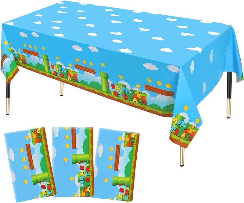 Durable 3 Pack Video Games Tablecloths - 86.6 x 51.2 Inches for Celebrations gallery