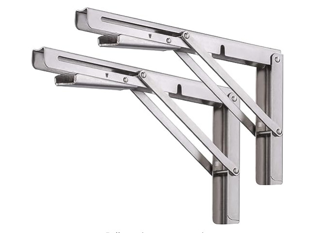 Folding Shelf Bracket Stainless Steel Bench Table Wall Mounted Heavy Duty2X 12" gallery