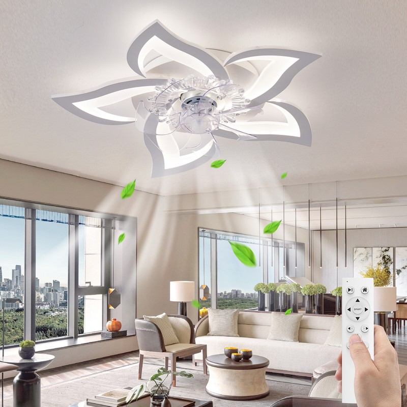 100W Low Profile Ceiling Fan With Light,Remote Control Flush Mount Ceiling Fan gallery