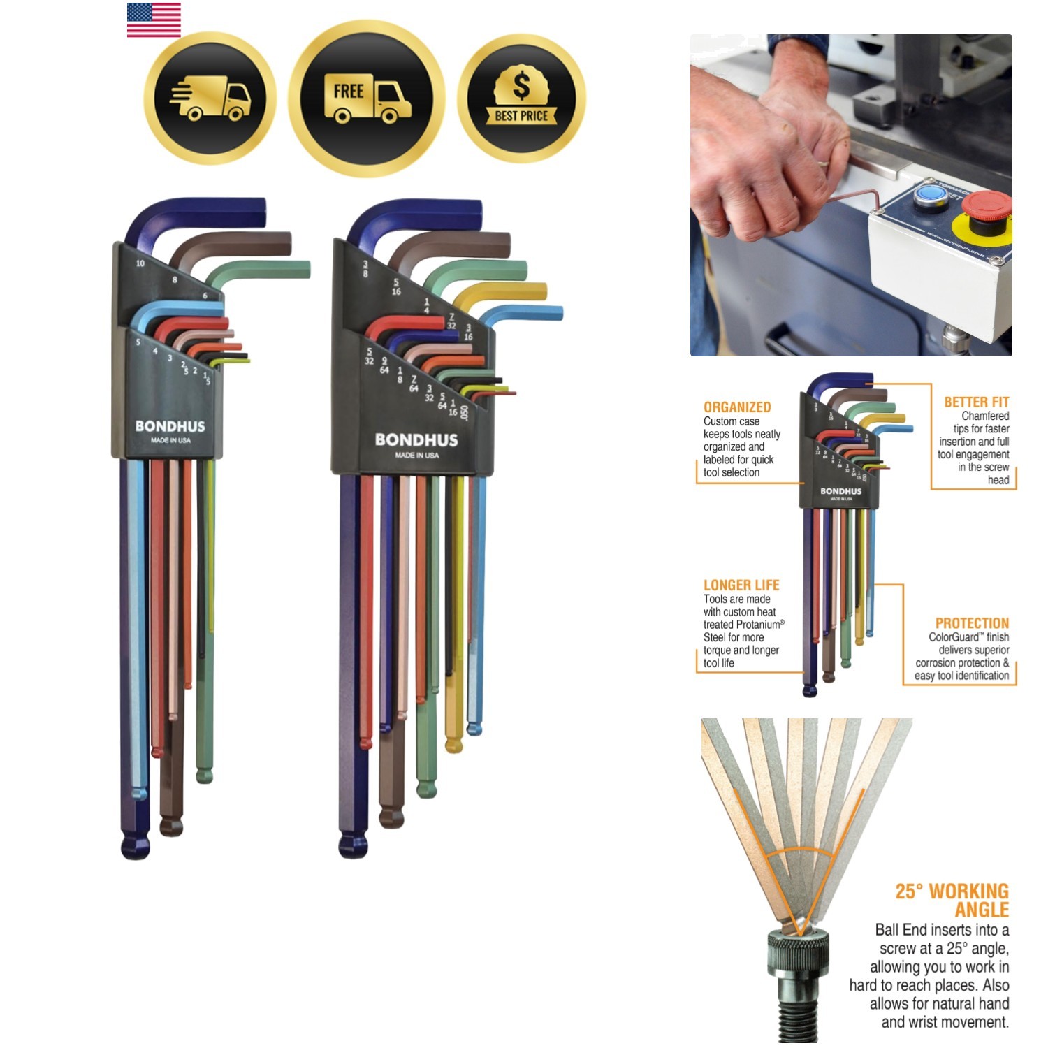 69600 Ball End DoublePK L-Wrench Set w/ColorGuard, 22 Piece gallery