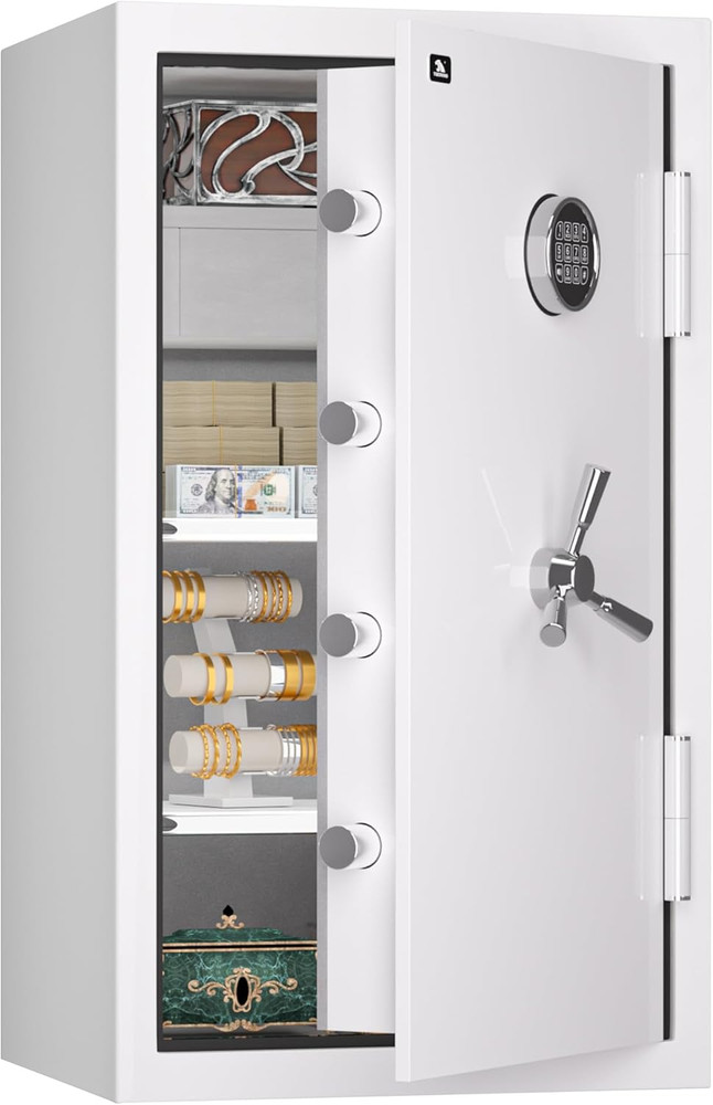Large Fireproof Waterproof Home Safe with Digital Lock and Adjustable Shelves