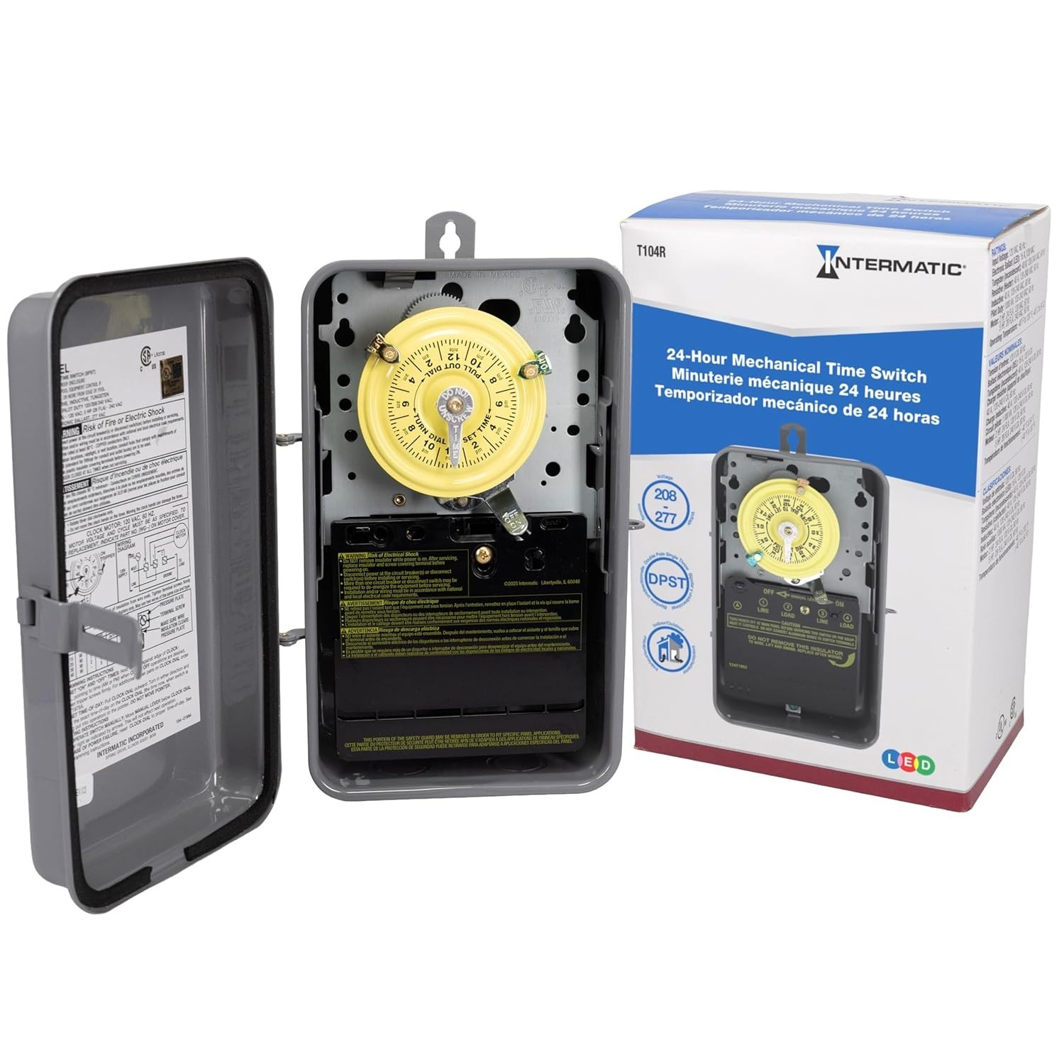 Durable 40 Amp 24hr Timer Switch, DPST, 208-277V, Type 3R Metal Outdoor Rated gallery