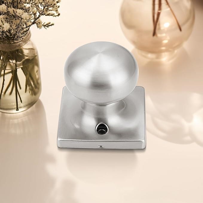 GOBEKOR 6 Pack Single Dummy Door Knobs for French Doors Brushed Nickel gallery