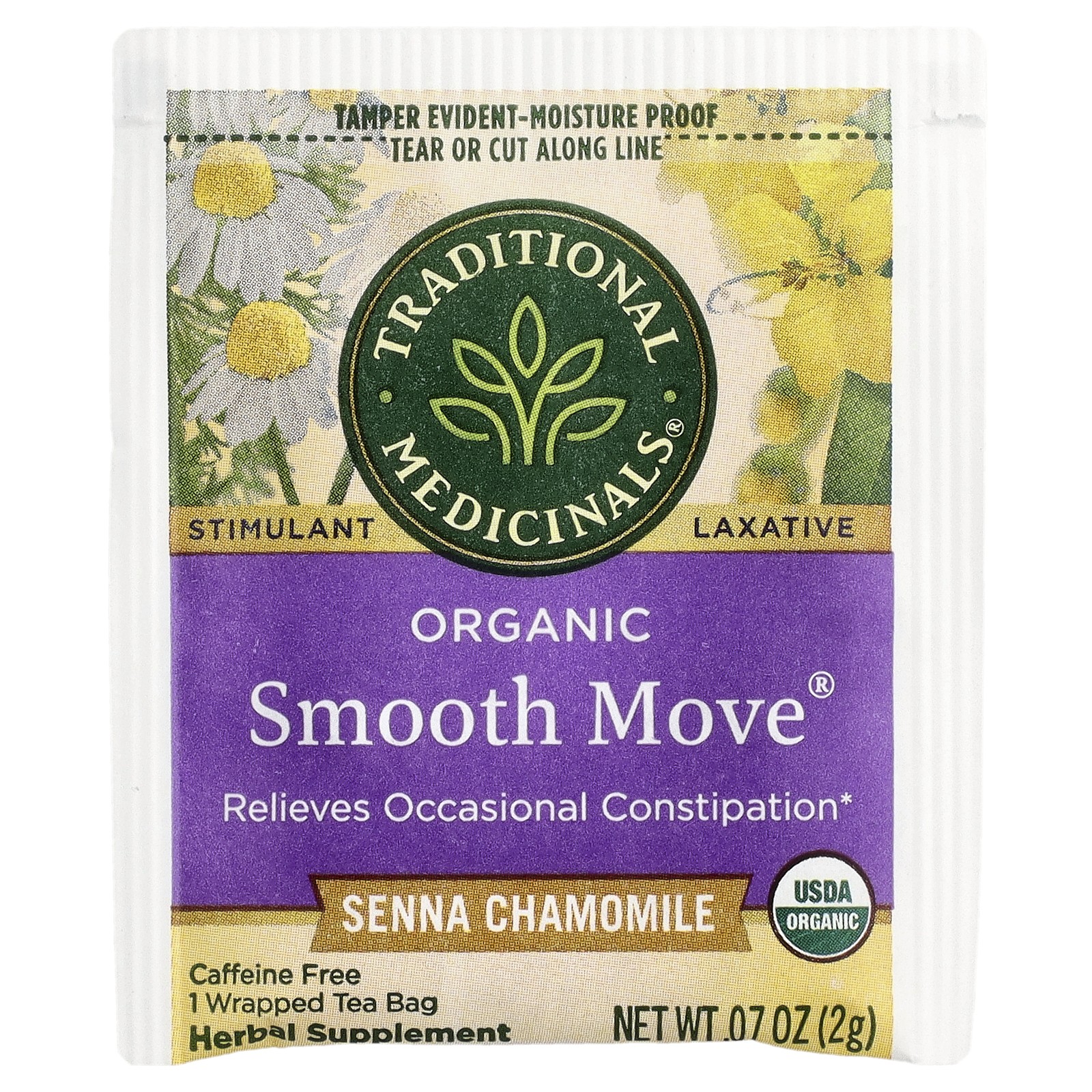 Organic Smooth Move, Senna Chamomile, Caffeine Free, 16 Wrapped Tea Bags, 1.13 gallery