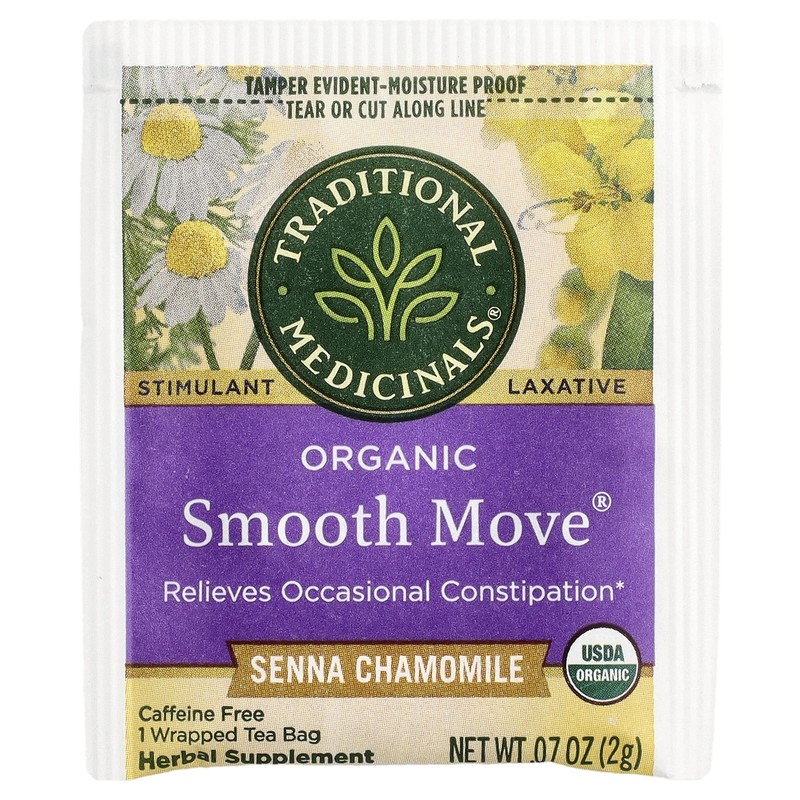 Organic Smooth Move, Senna Chamomile, Caffeine Free, 16 Wrapped Tea Bags, 1.13 gallery