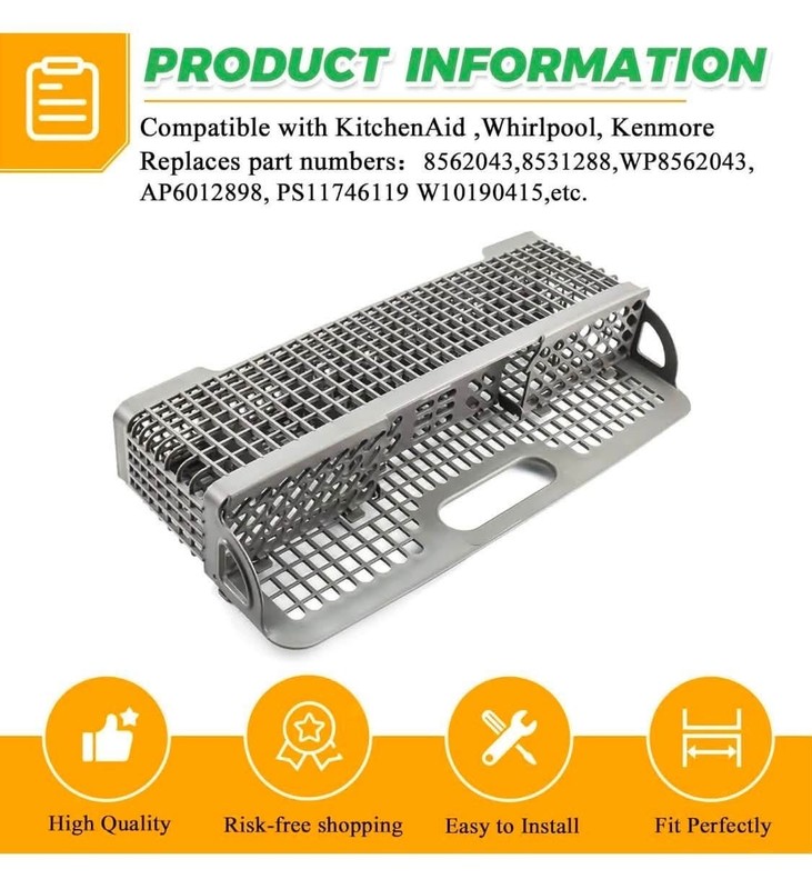8531233 Silverware Basket Compatible with Whirlpool Kenmore Dishwasher gallery