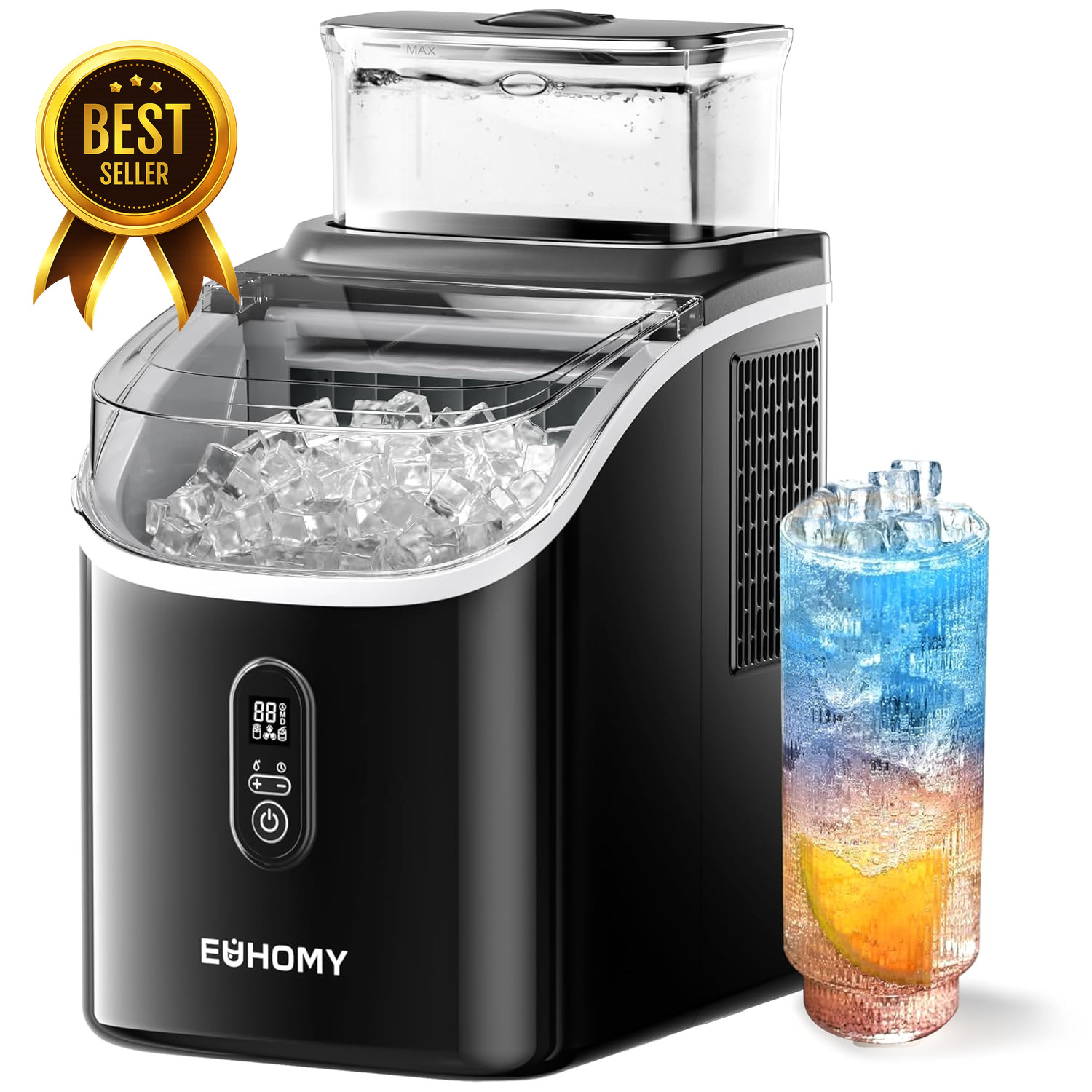 Ice Cube Maker Machine Countertop with External Water Tank 34 lbs Per Day 2 Wate gallery