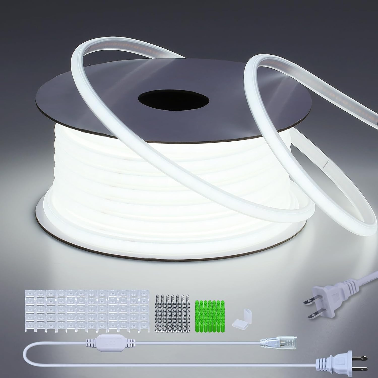 AC 110V COB LED Strip Lights Outdoor Waterproof 98.4Ft, 6000K Cool White Super B gallery