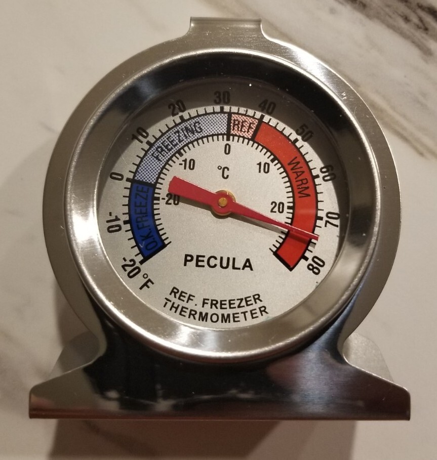 Pecula Refrigerator Thermometer -30-30°C/-20-80°F Classic Fridge 3" Dial