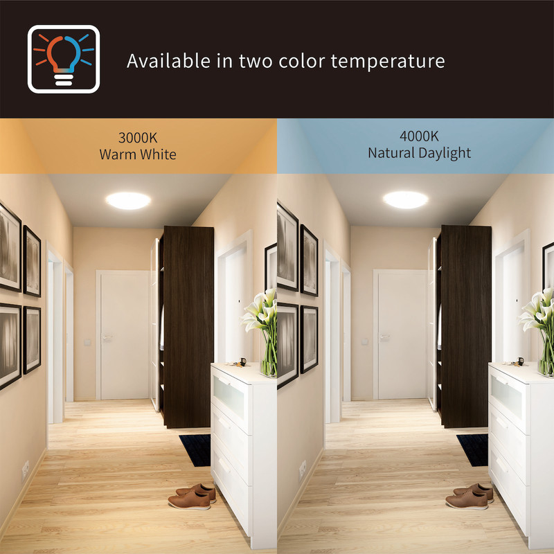 LED Ceiling Lights Flush Mount Brushed Nickel 1200 Lumens Adjustable Brightness gallery