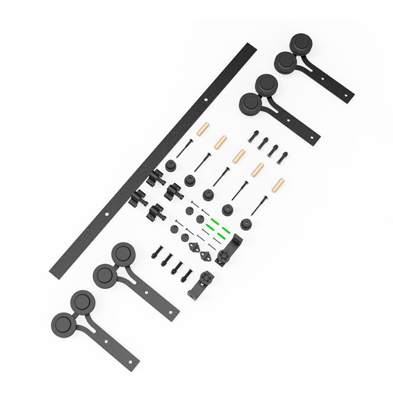4-16FT Sliding Barn Door Hardware Track Kit & Adjustable Floor Guide for 1/2Door gallery