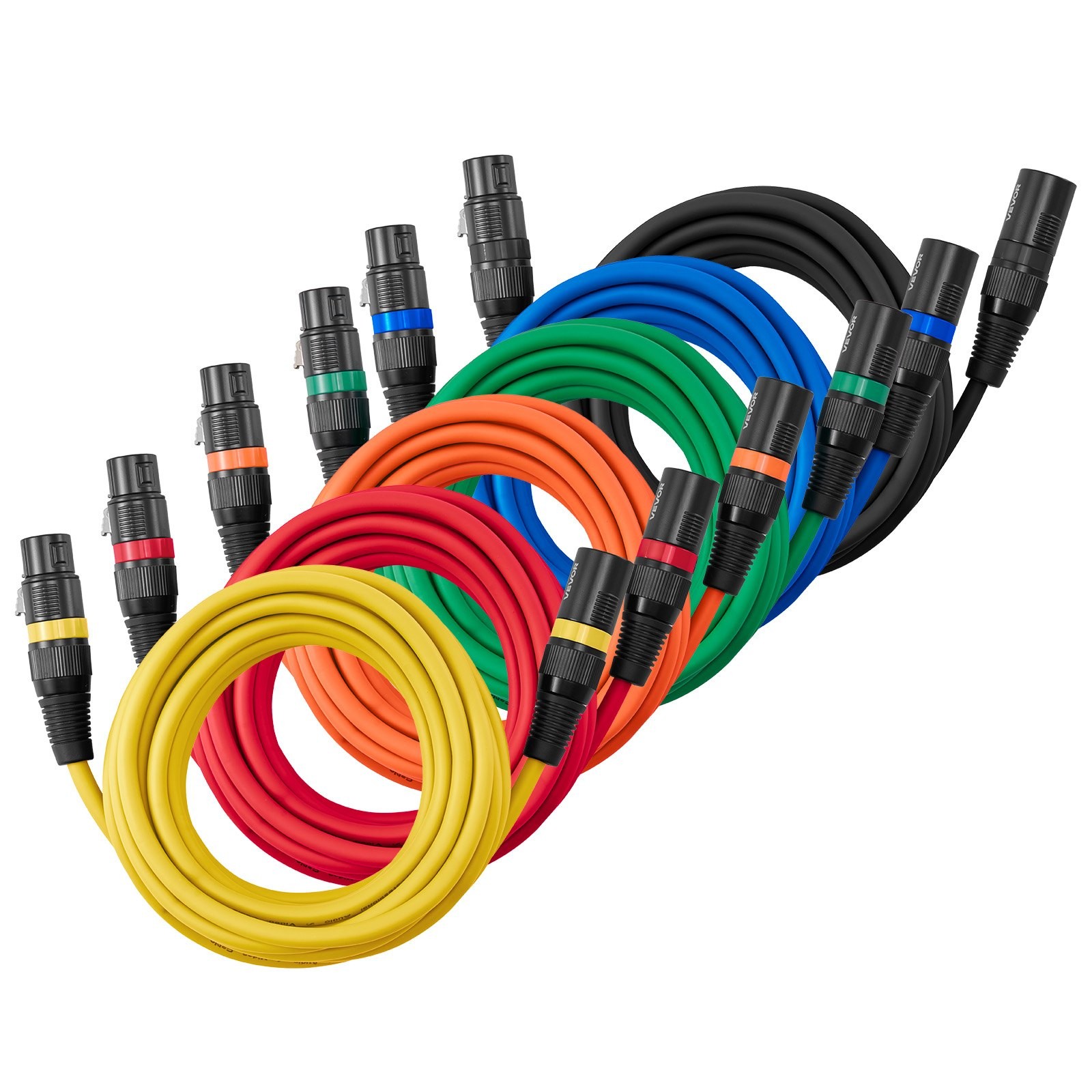 XLR Cable 15 ft, 6 Pack, Shielded Balanced DMX Male to Female Microphone Cables, gallery
