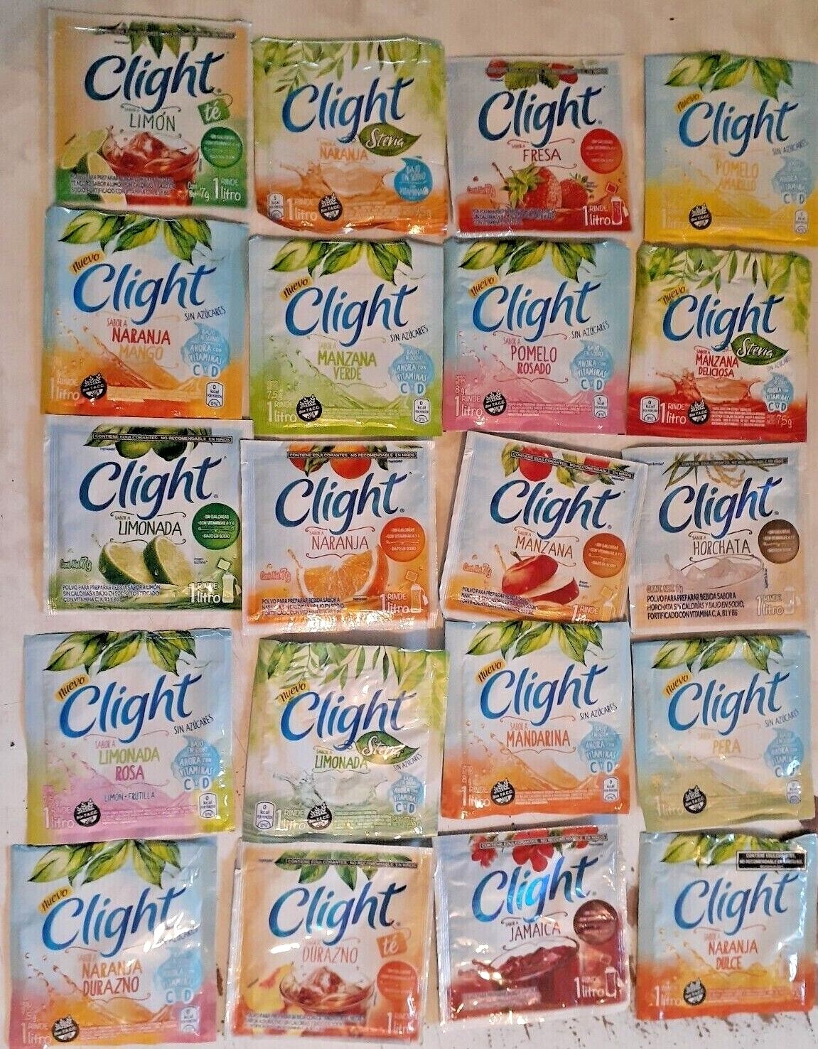 50 x Clight No Sugar Needed Makes 1 Liters Of Drink Mix 7g From Mexico Assorted gallery