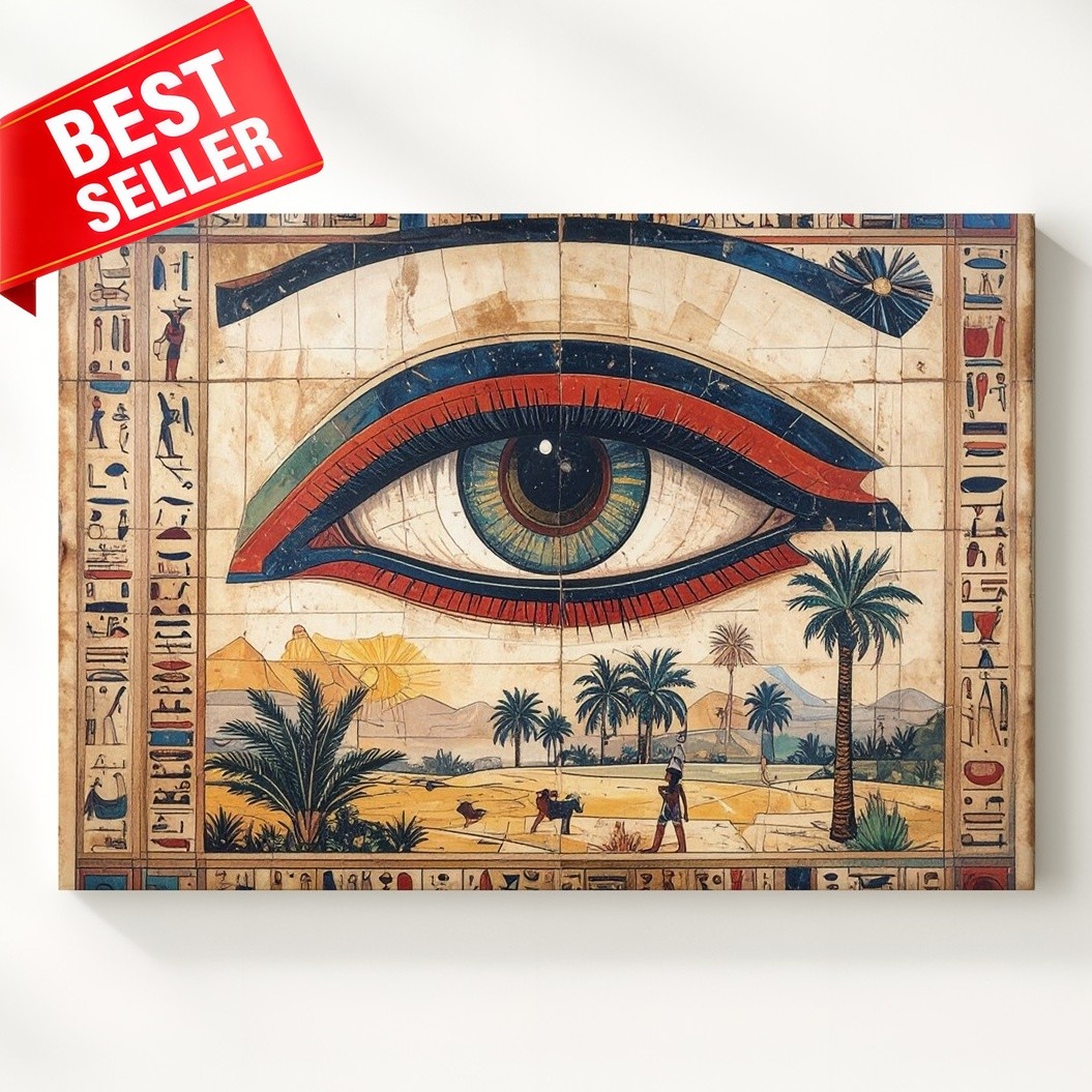 Canvas Protection Daily Life Egyptian Traditional Centered Around Large Wall Art gallery