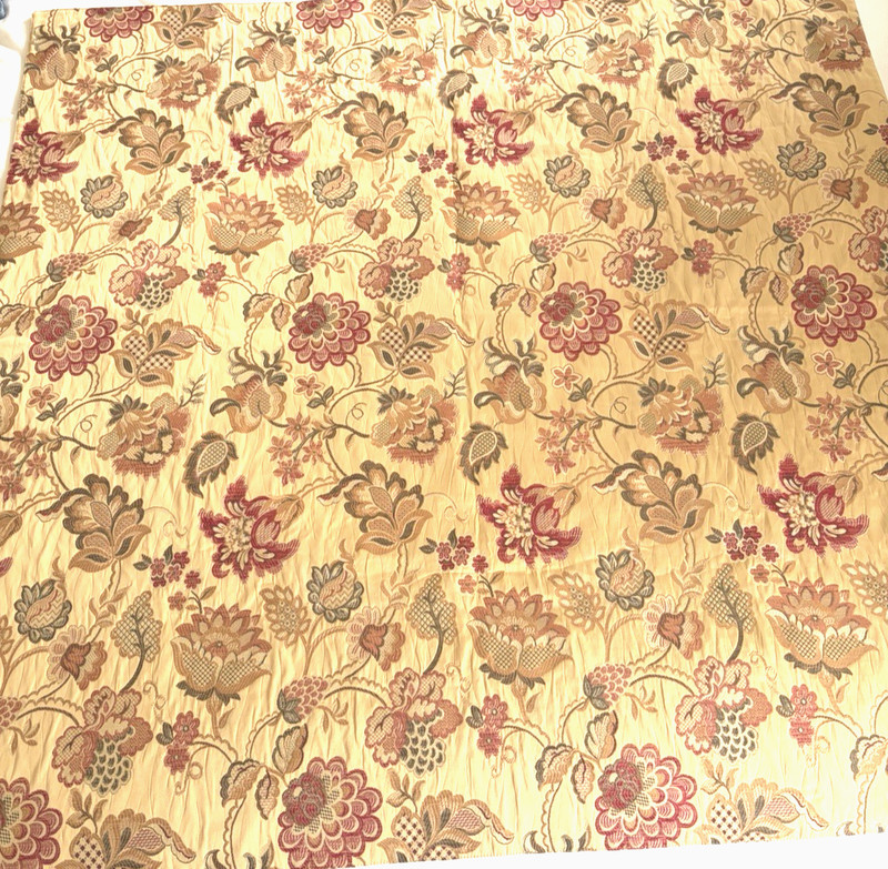 Jacobean Garden Tapestry Gold Double-Sided Fabric Jacquard Throw 52x52 - 2.8 Yds gallery