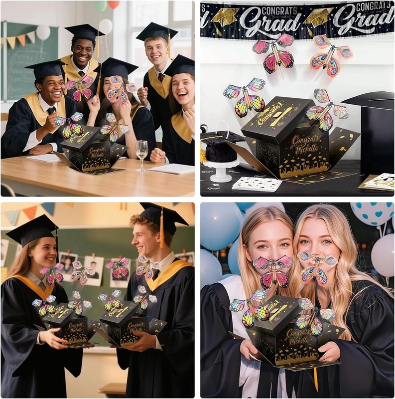 Graduation Surprise Box with Flying Butterflies Explosion Gift Container DIY ... gallery