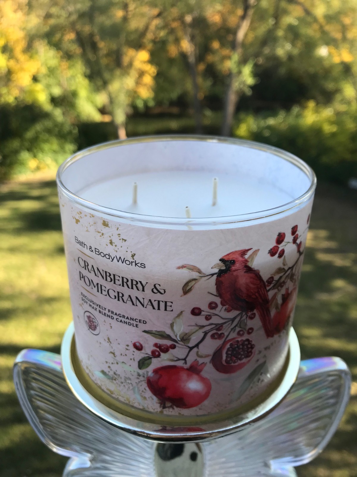 NEW! Bath & Body Works CRANBERRY & POMEGRANATE 3-Wick Candle - 14.5 oz gallery