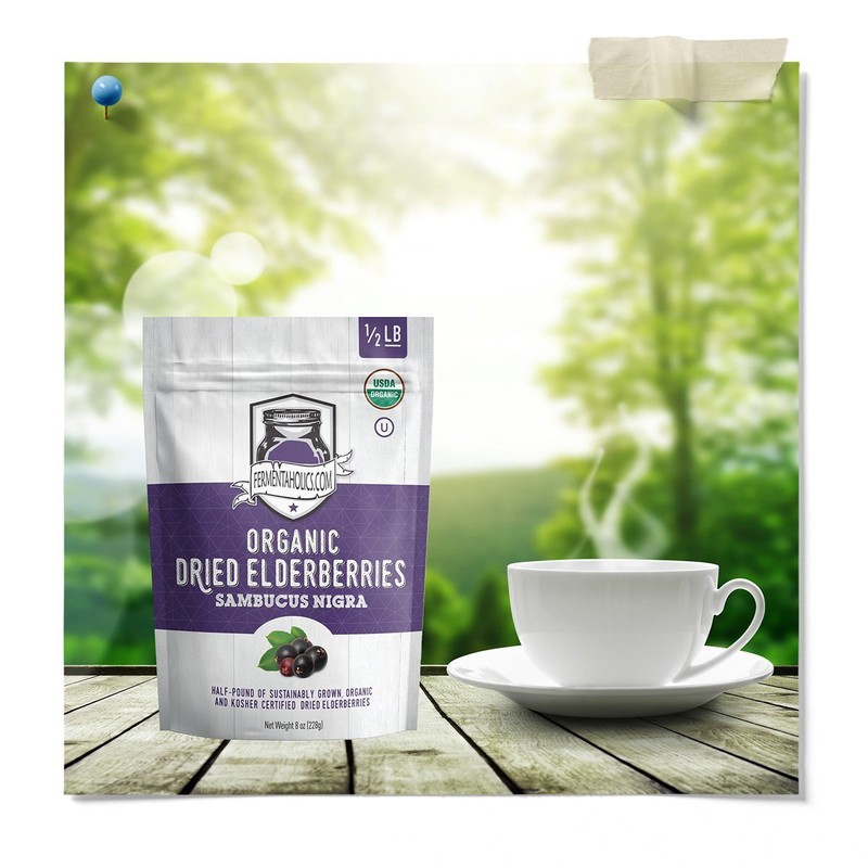 Fermentaholics USDA Organic Dried Elderberries, 8oz Free Of Chemicals gallery