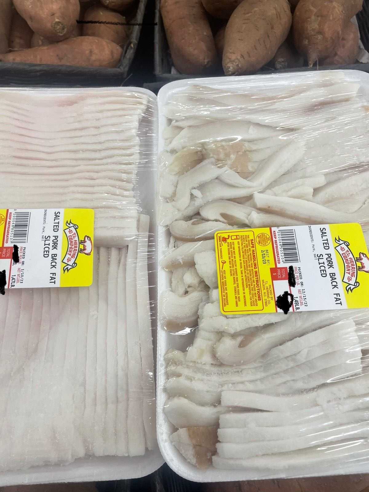 Salted Pork SLICED Fatback, 3 POUNDS Country Food , Soul Food, READ DESCRIPTION gallery