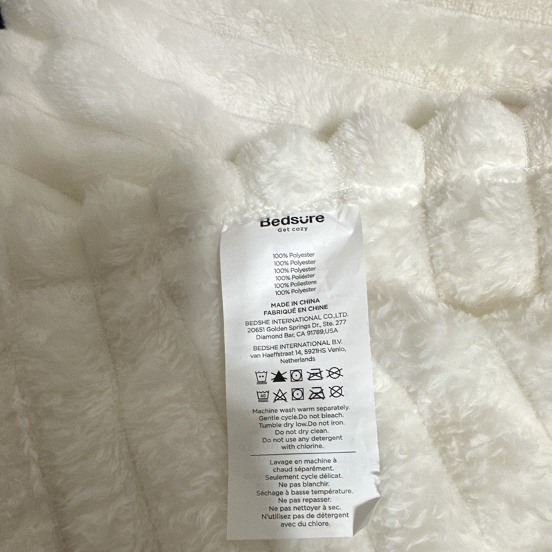 Bedsure White Striped Plush Polyester Throw Blanket 50 x 60 in gallery