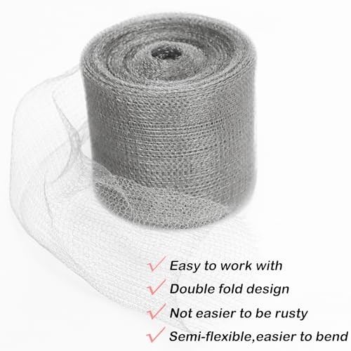 Wire Mesh for Mice Control 5IN X 53Ft,Hole Fill Fabric,Upgraded 5IN*53FT 1 gallery