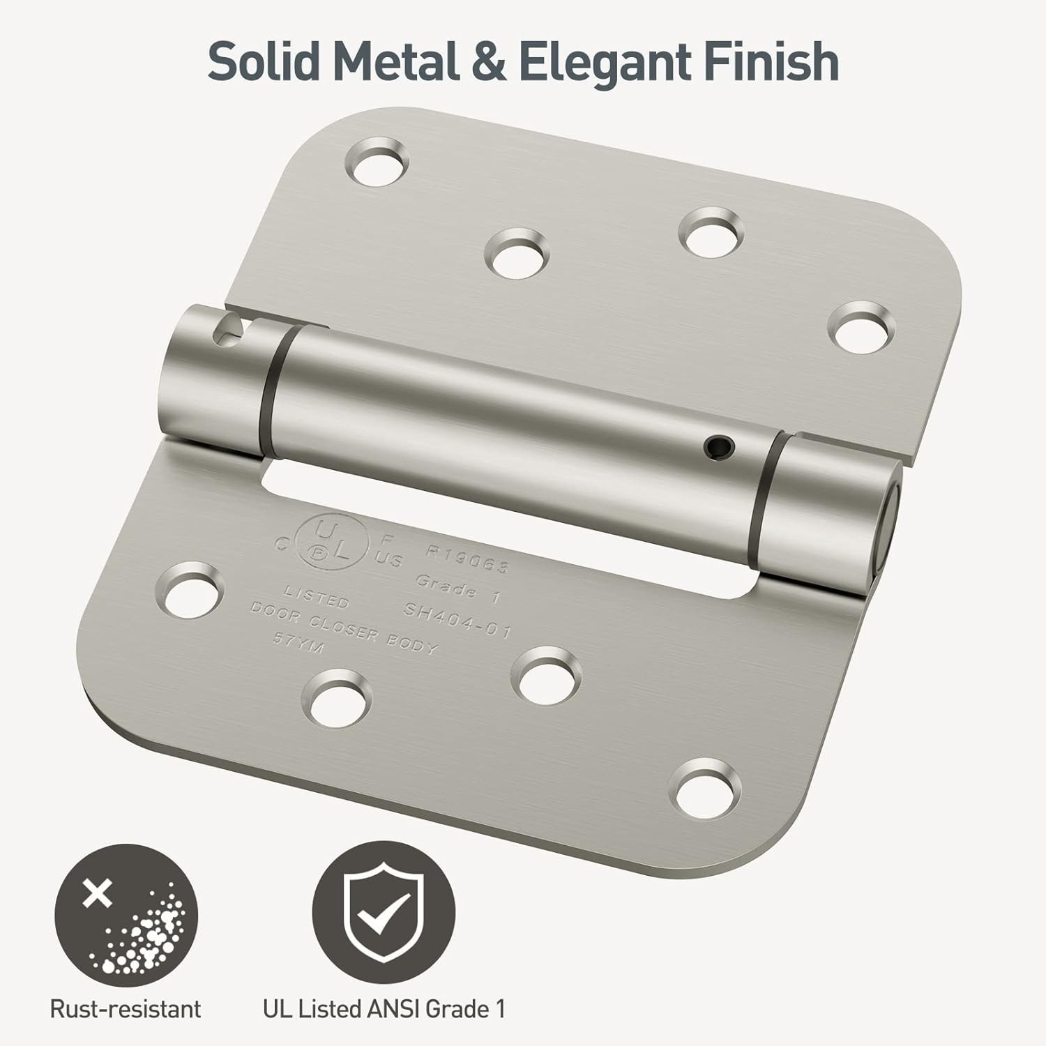 Self Closing Door Hinges 4.0 Inch , Spring Loaded, Brushed Nickel gallery