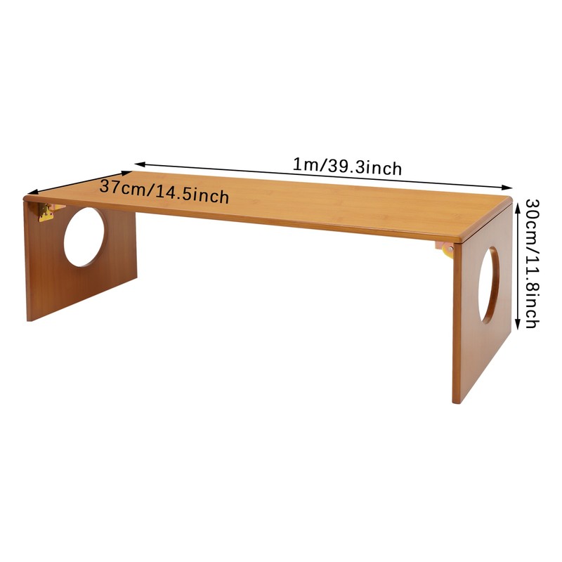 Folding Coffee Table Foldable Low Coffee Table Bamboo Floor Table Desk for Bed gallery