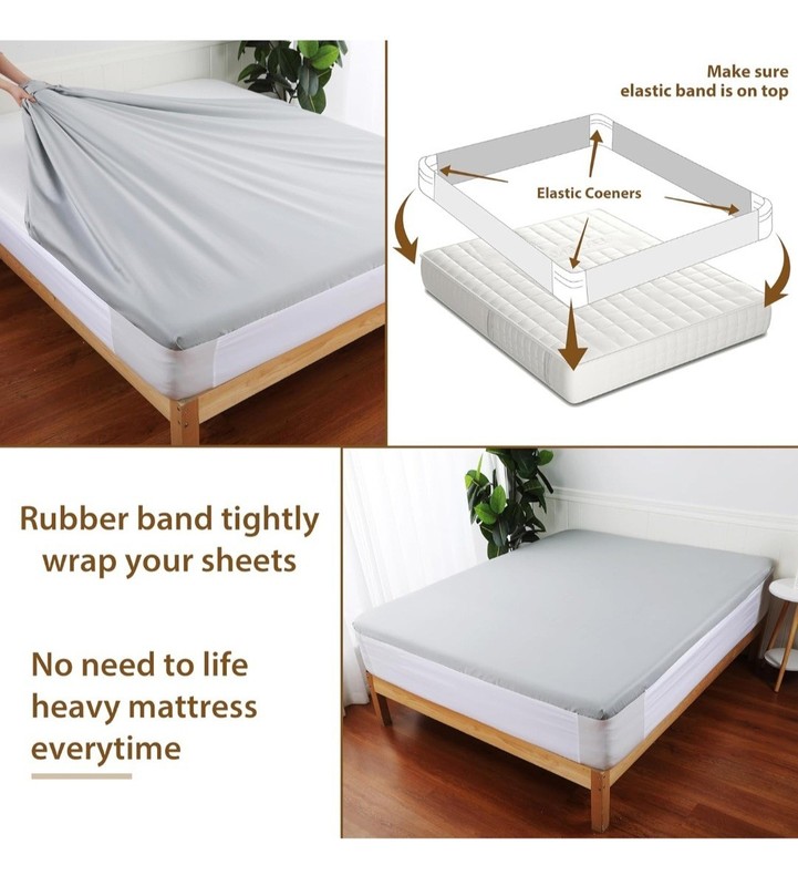 Fitted Bed Sheet Holders & Straps - Secure Elastic Sheets to Mattress... gallery